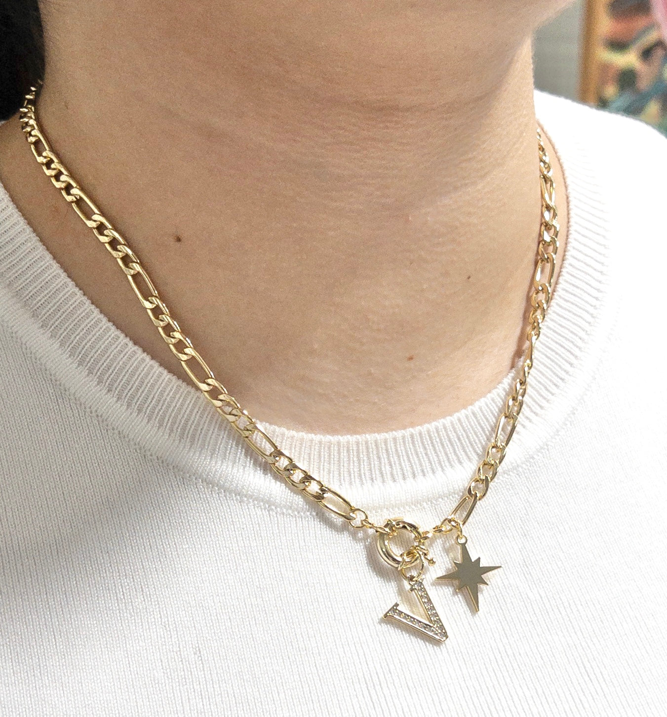 INITIAL LETTER STAR NECKLACE TREASURE JEWELS