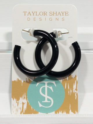 TAYLOR SHAYE HOOPS BLACK