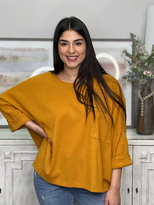 COZY MUSTARD TOP