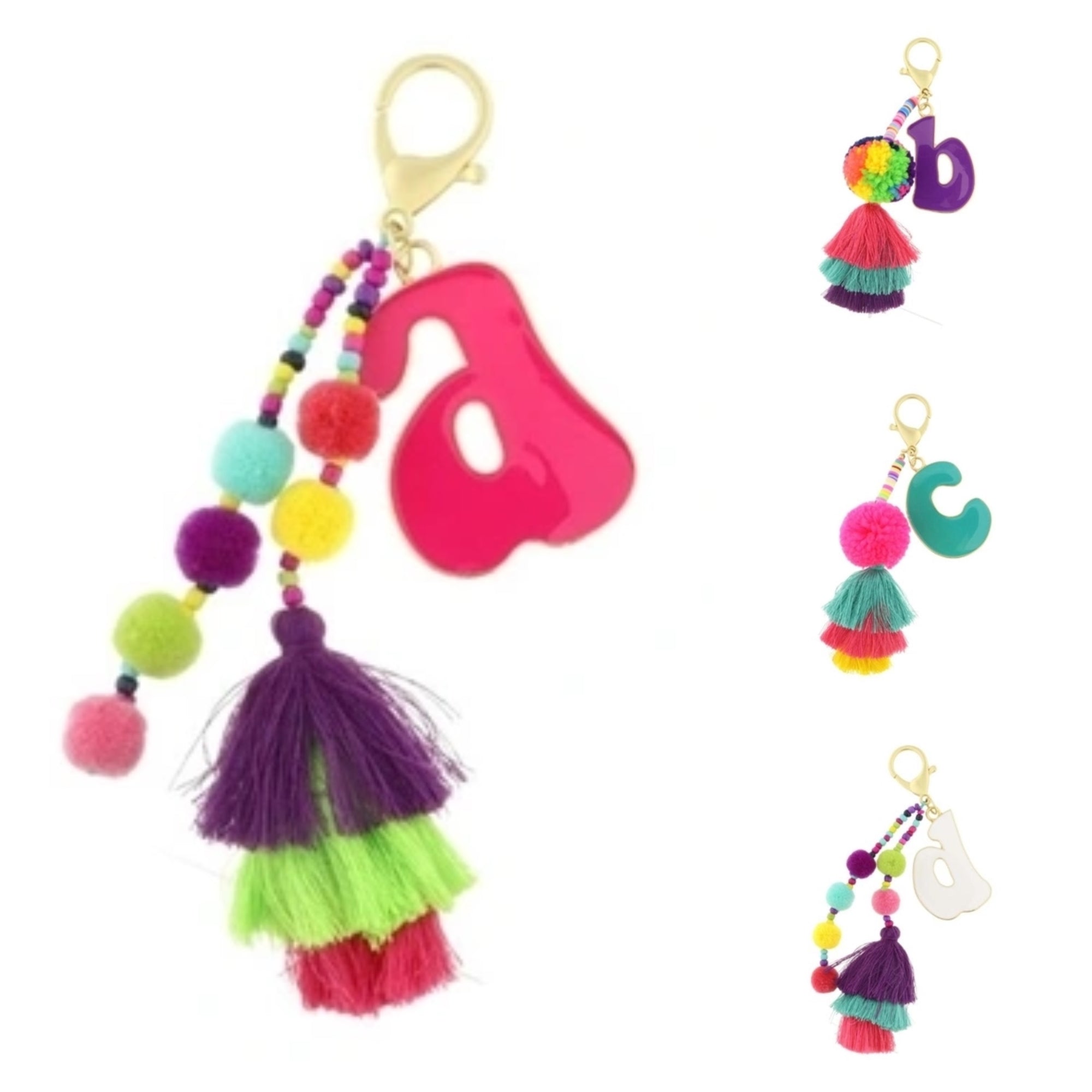 BUBBLE INITIAL KEYCHAIN COLORFUL JANE MARIE