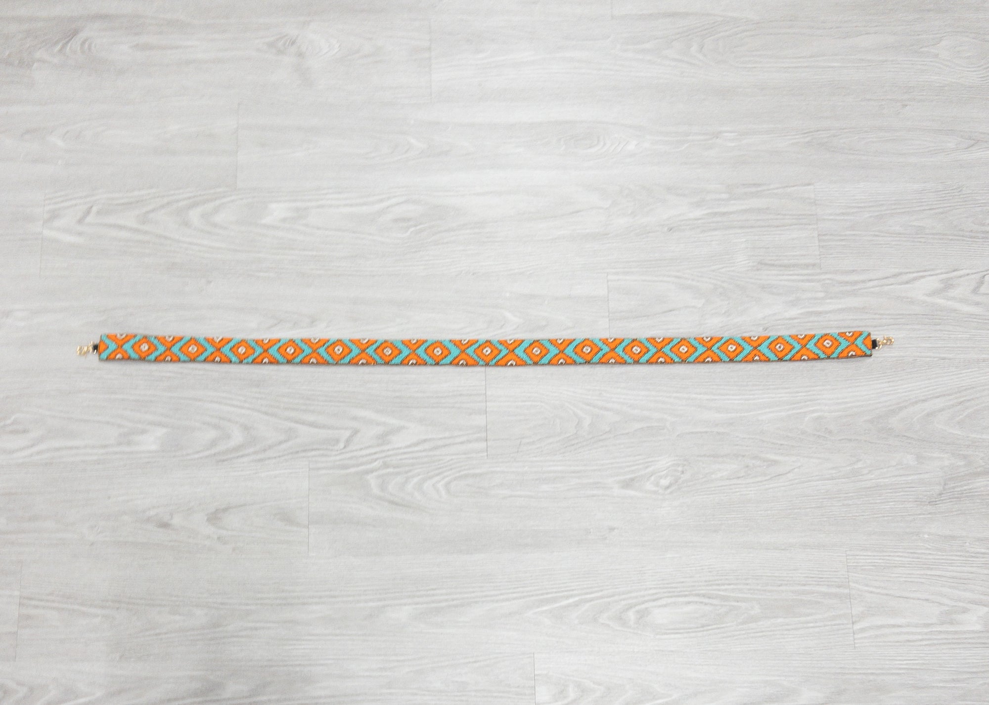 ORANGE/TEAL BEADED STRAP