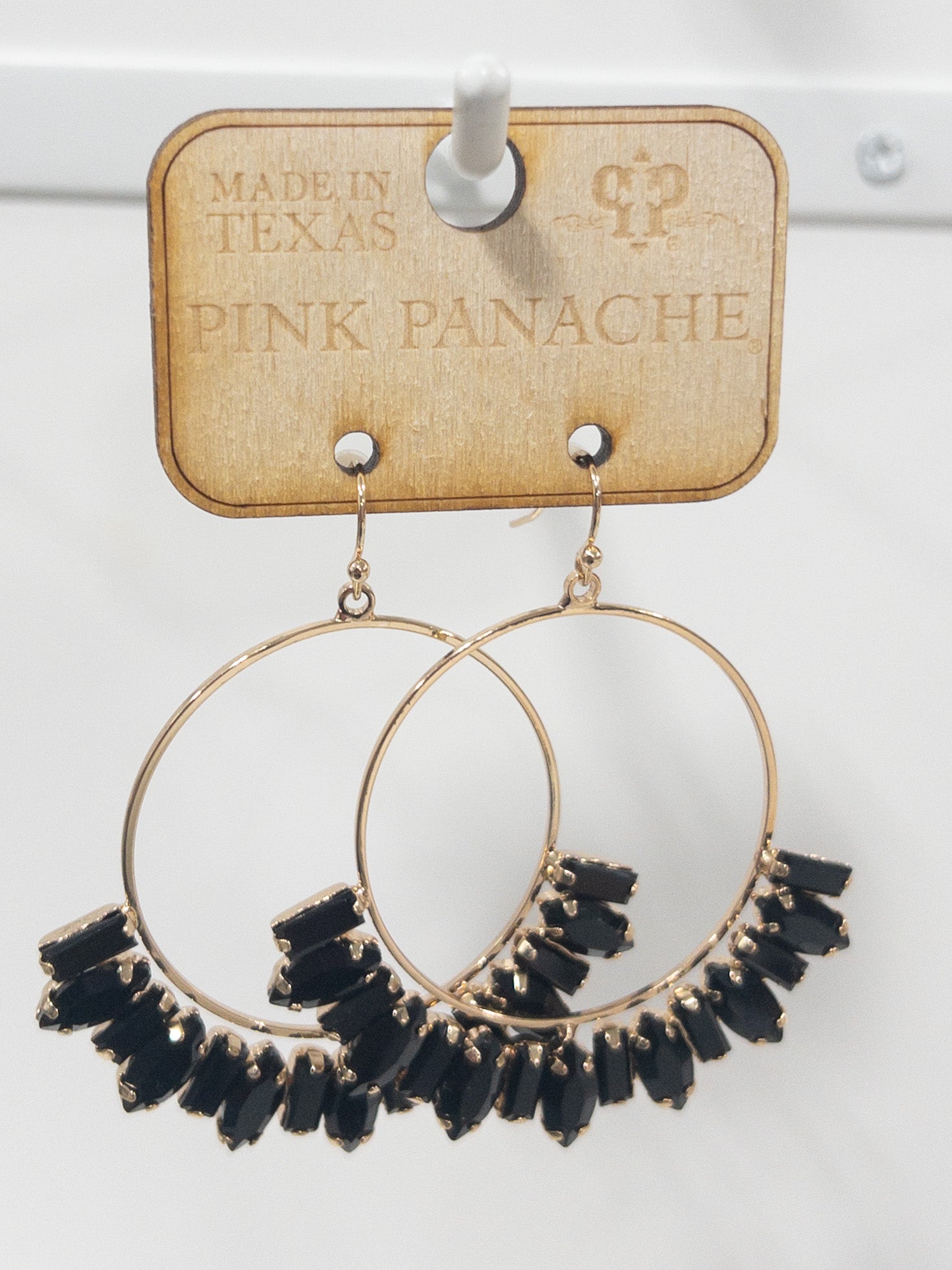 PINK PANACHE SHAPED BLACK DANGLE