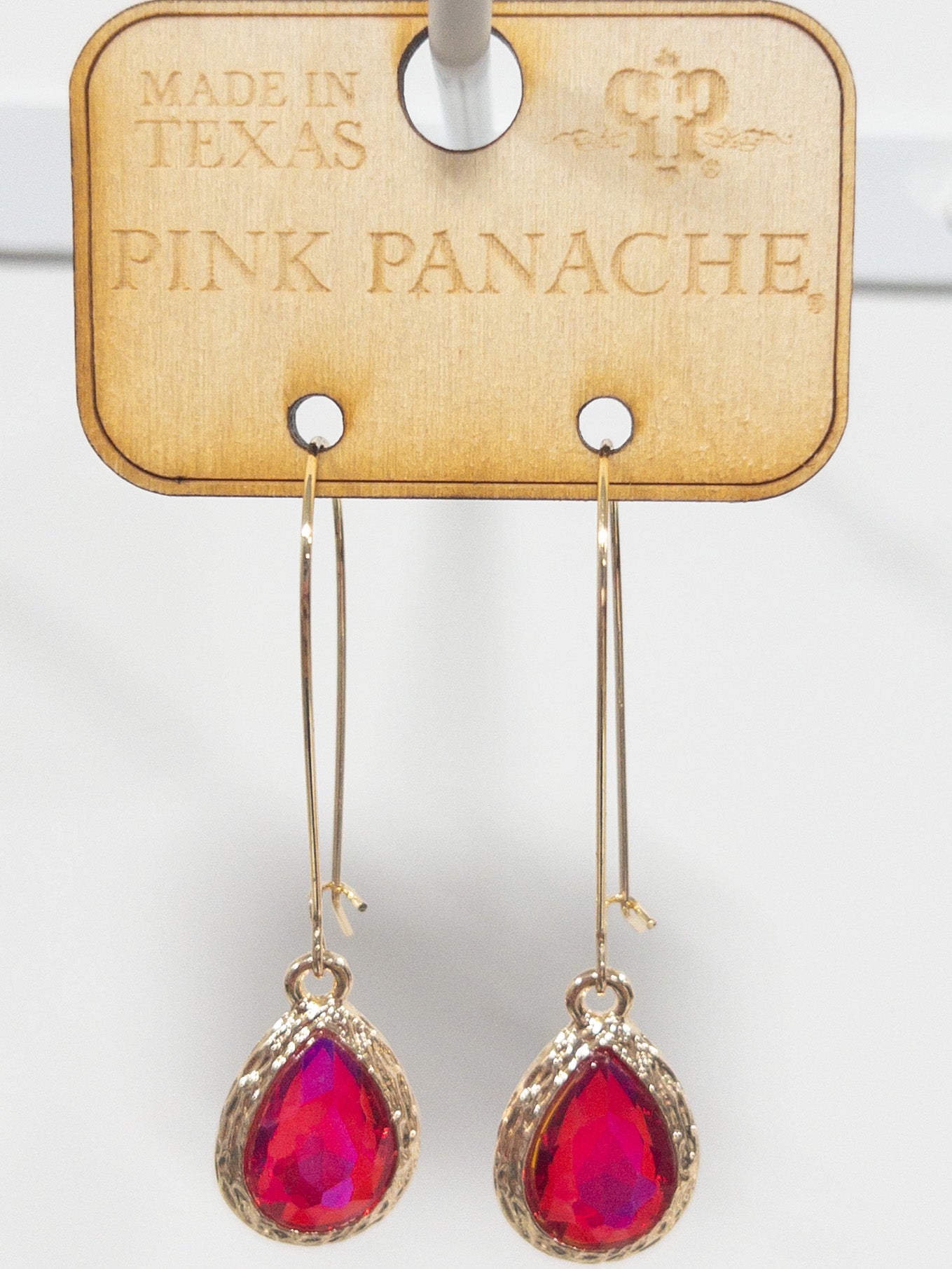 PINK PANACHE FUSCHIA PINK TEARDROP DANGLES