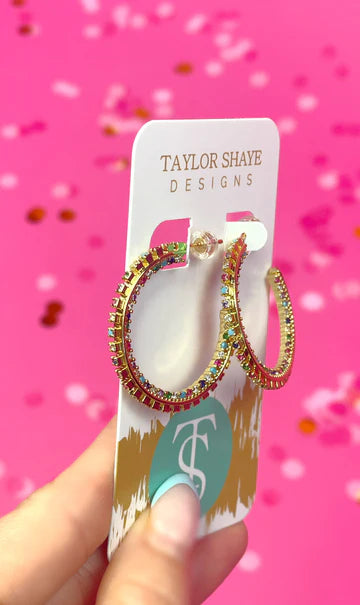 TAYLOR SHAYE RAINBOW HOOPS