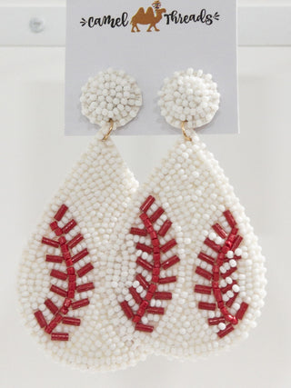 CAMEL THREADS BEADED DANGLES BASEBALL