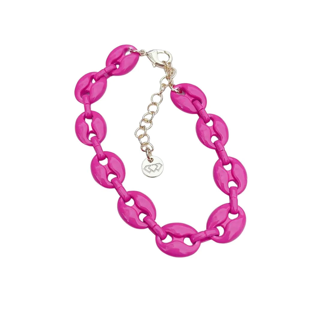 HOT PINK G LINK BRACELET TREASURE JEWELS