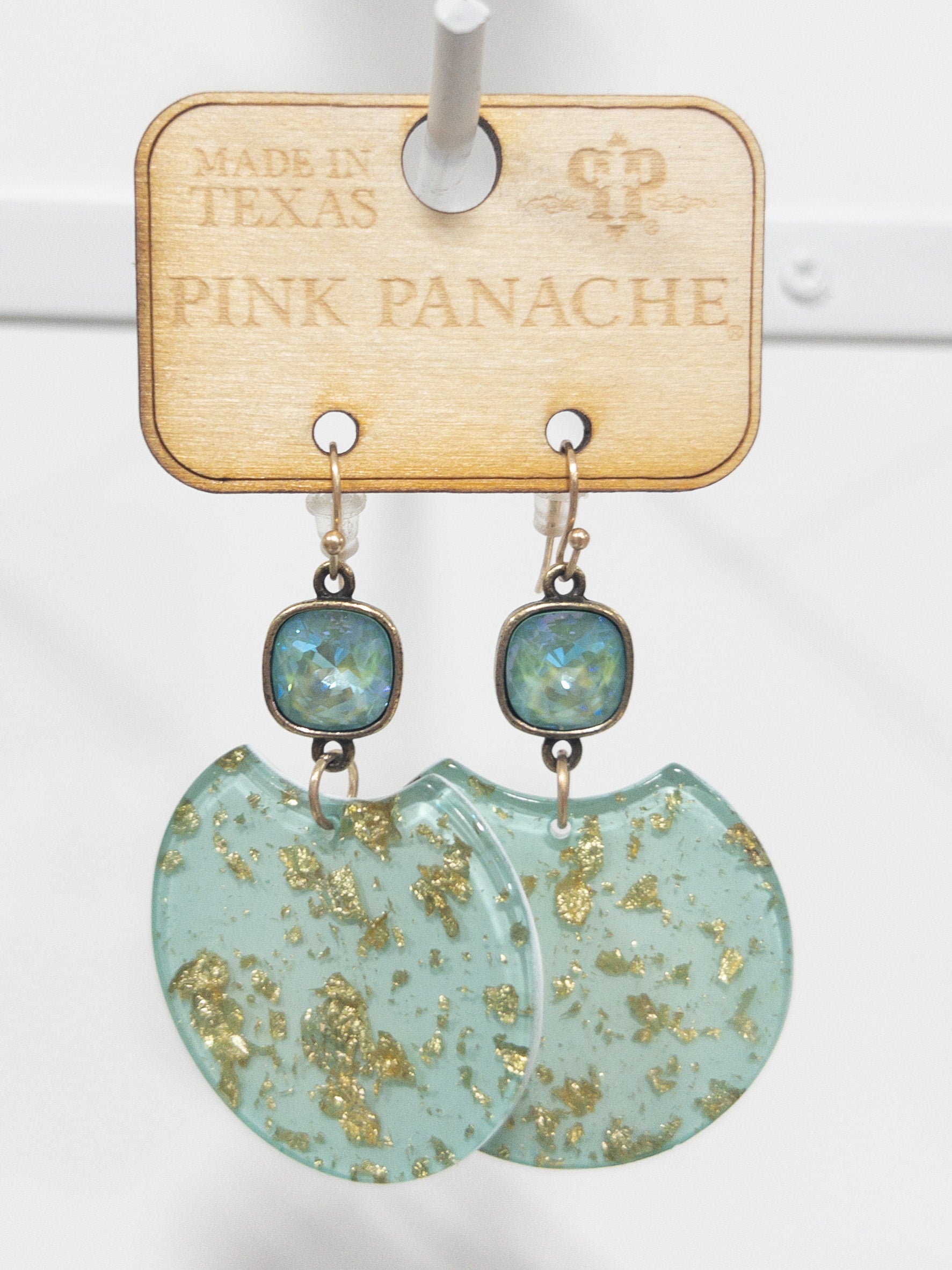 PINK PANACHE TEAL RESIN GOLD FOIL SHAPED