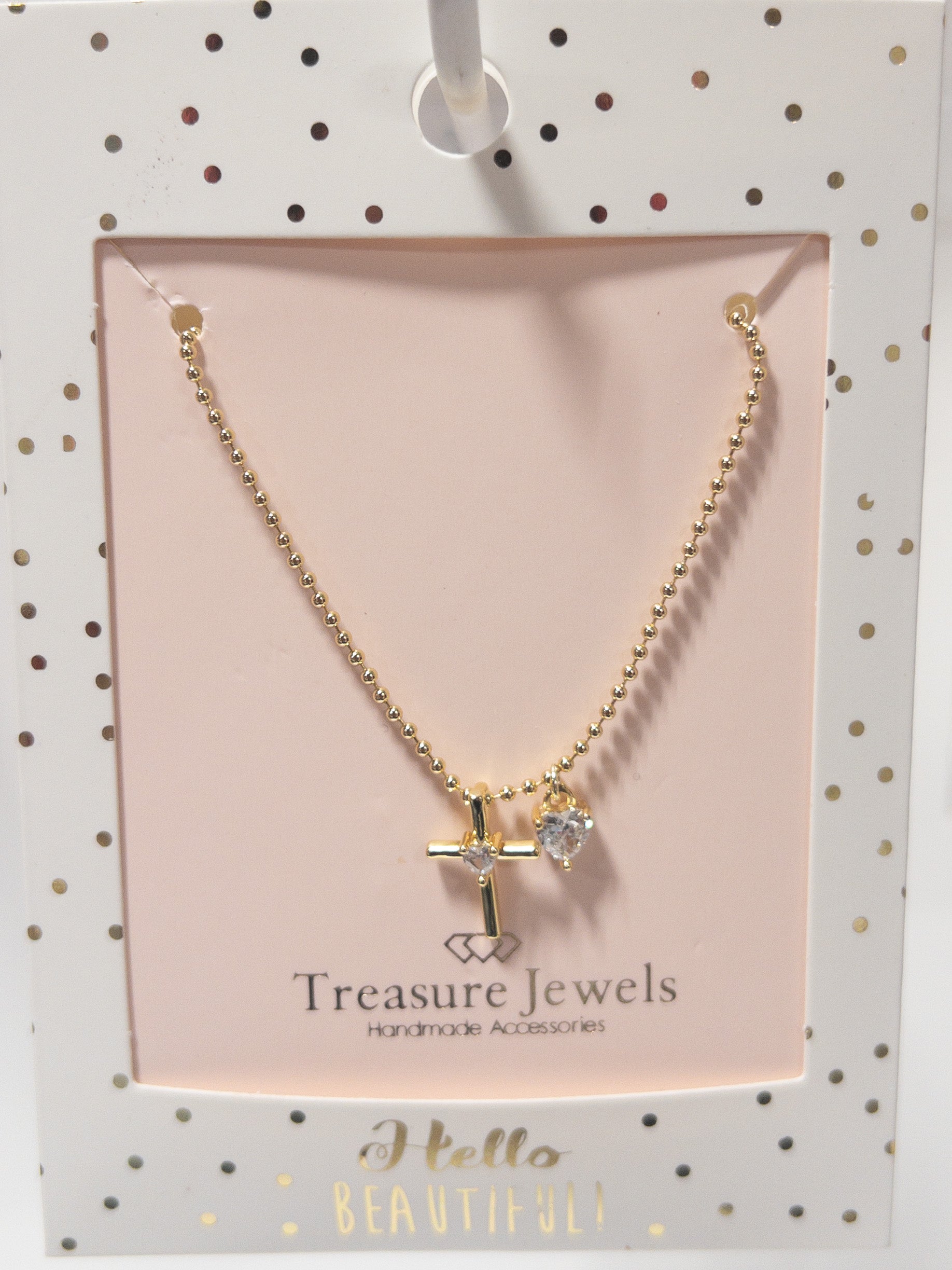 IN CHRIST CROSS GOLD NECKLACE TREASURE JEWELS