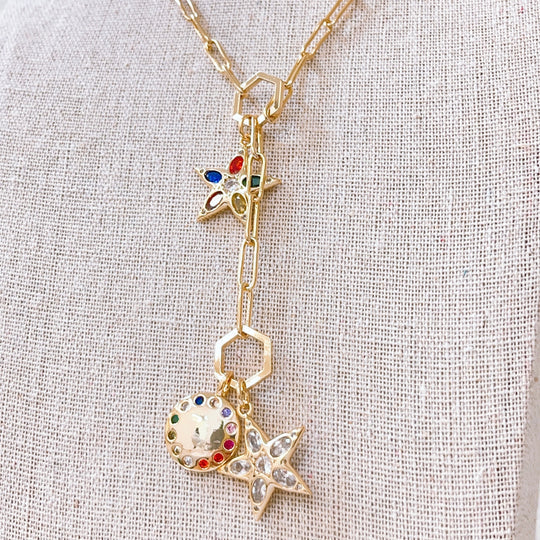 Rainbow star charms GOLD NECKLACE TREASURE JEWELS