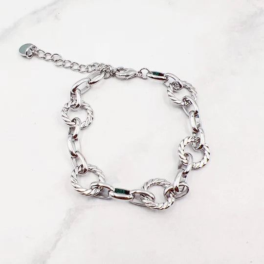 Circle Chain Link Bracelet SILVER TREASURE JEWELS