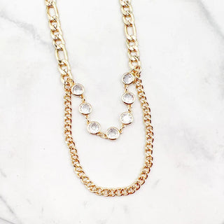Chain Circle Crystal Necklace TREASURE JEWELS