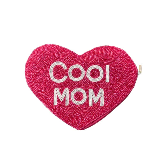 COOL MOM HEART TREASURE JEWELS BEADED POUCH