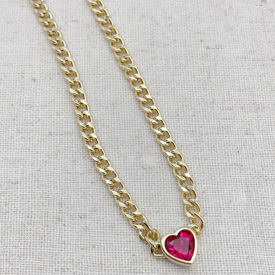 Ruby Red Heart NECKLACE TREASURE JEWELS