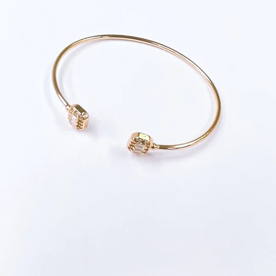 GOLD DOUBLE SQUARE BANGLE TREASURE JEWELS