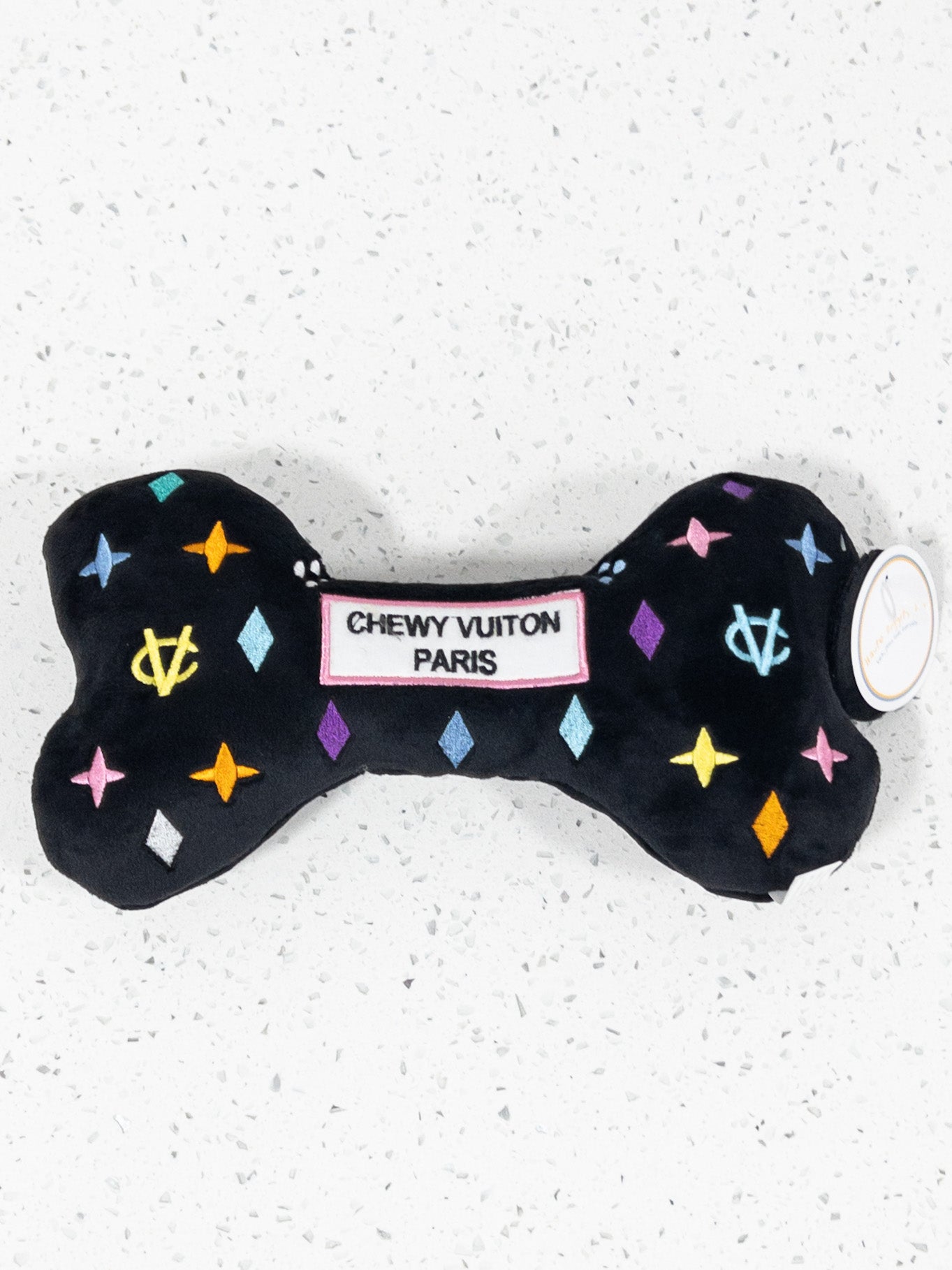 LG BLACK CHEWY VUITON DOG BONE