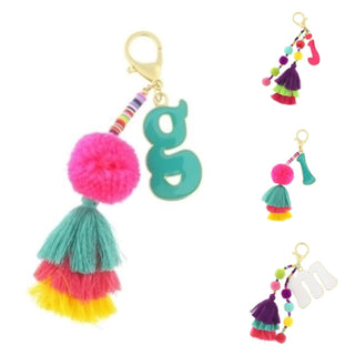 BUBBLE INITIAL KEYCHAIN COLORFUL JANE MARIE