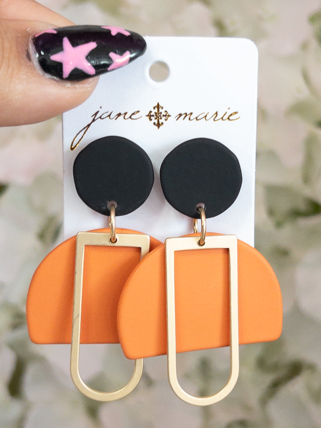 JANE MARIE ORANGE BLACK CLAY