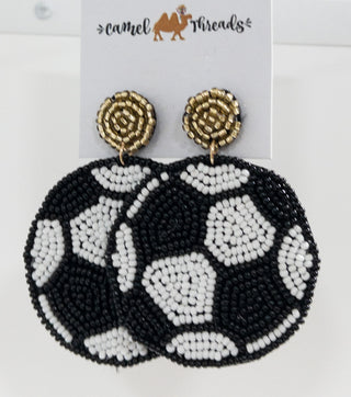 CAMEL THREADS BEADED DANGLES SOCCER