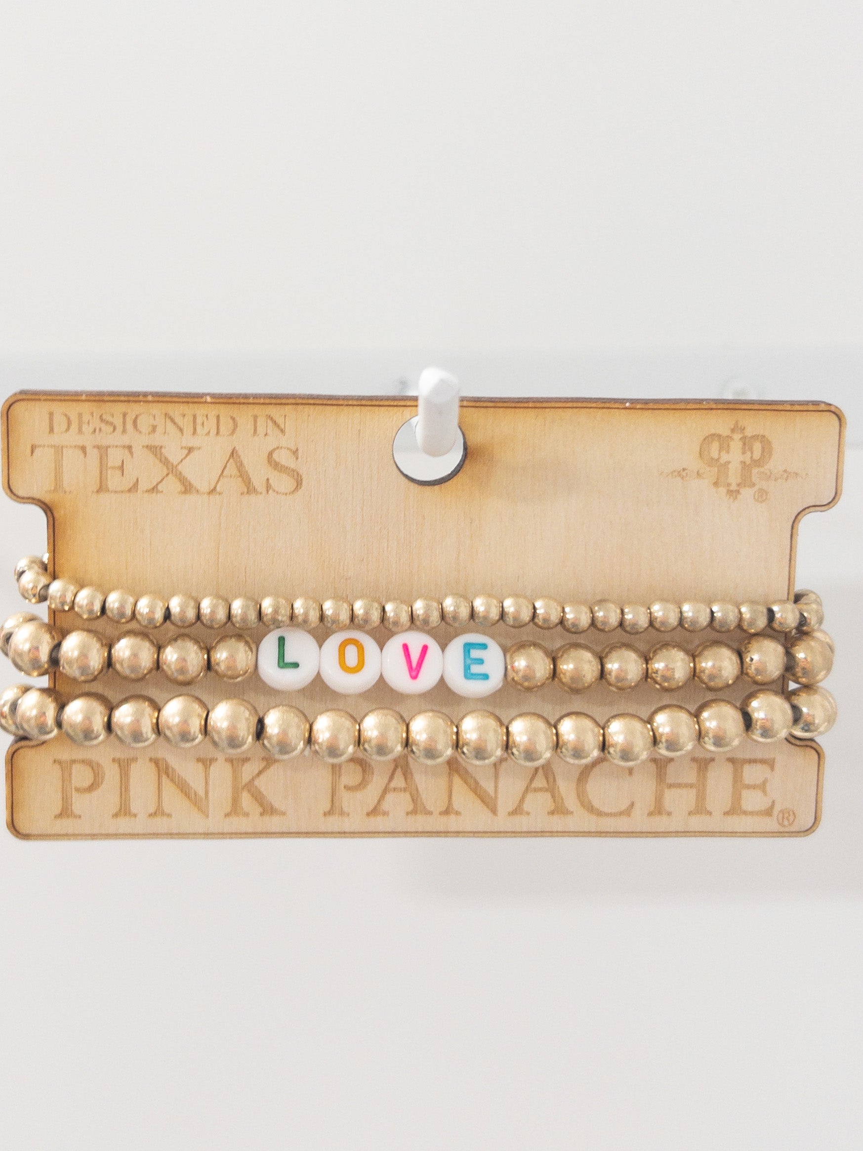 PINK PANACHE LOVE BRACELET SET GOLD