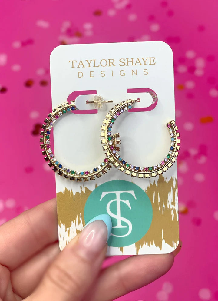 TAYLOR SHAYE RAINBOW HOOPS