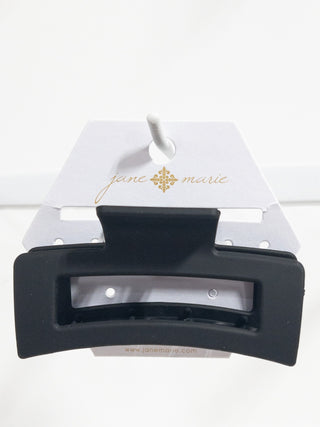 JANE MARIE RECTANGLE HAIR CLIP BLACK