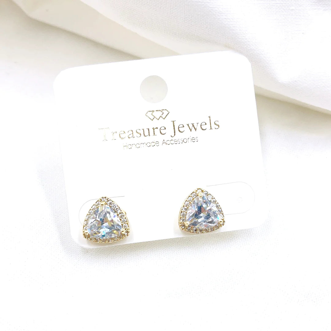 TRIANGLE STUD GOLD TREASURE JEWELS