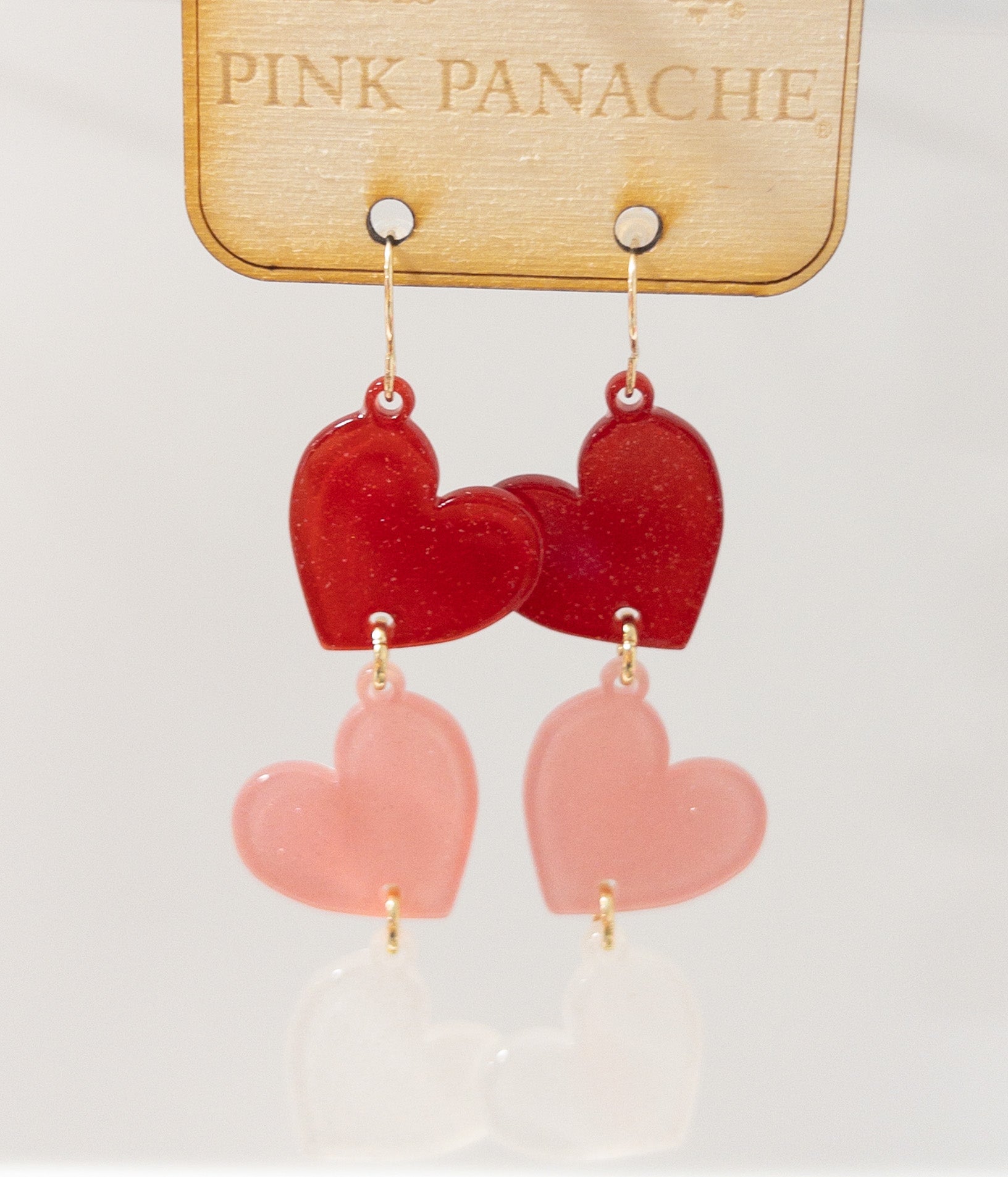 PP00 3 HEART DANGLE DROPS