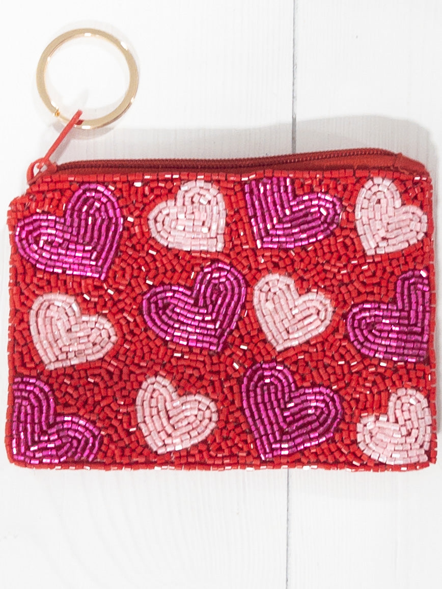 PINK HEART COIN PURSE TREASURE JEWELS