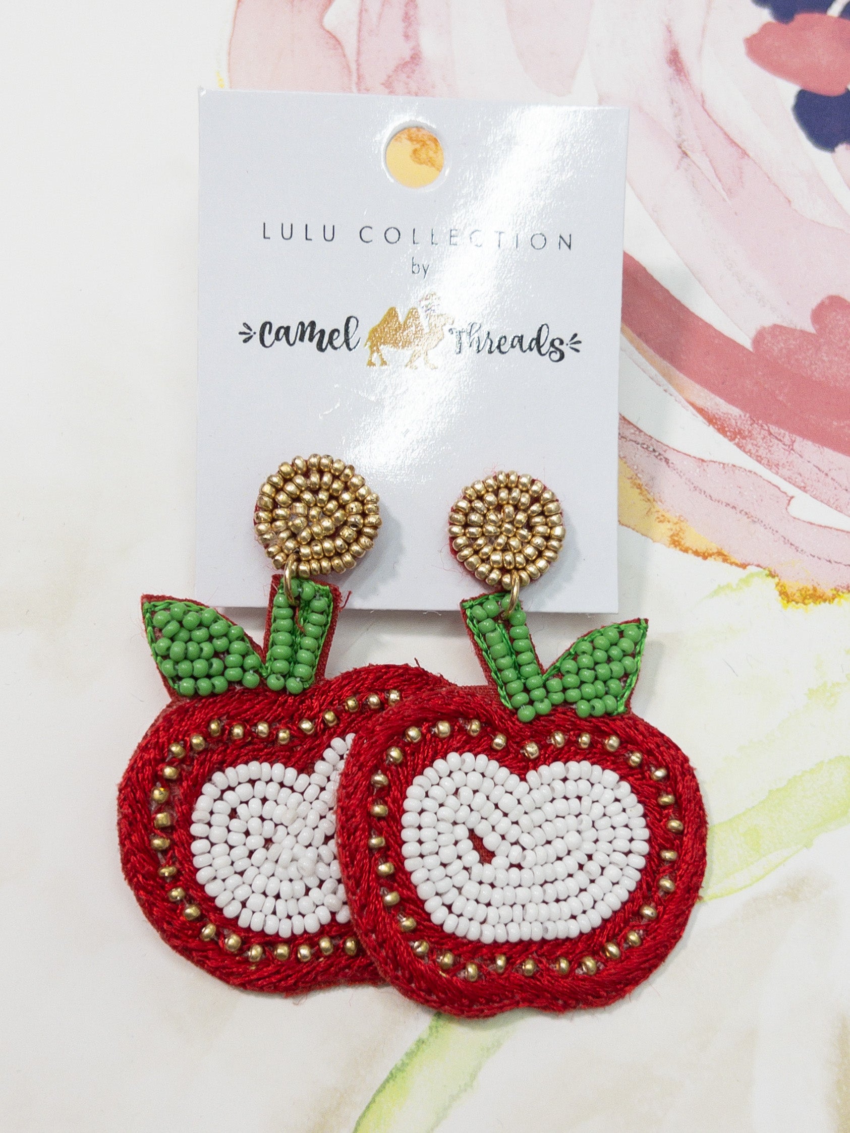 RED APPLE BEADED CAMEL THREADS