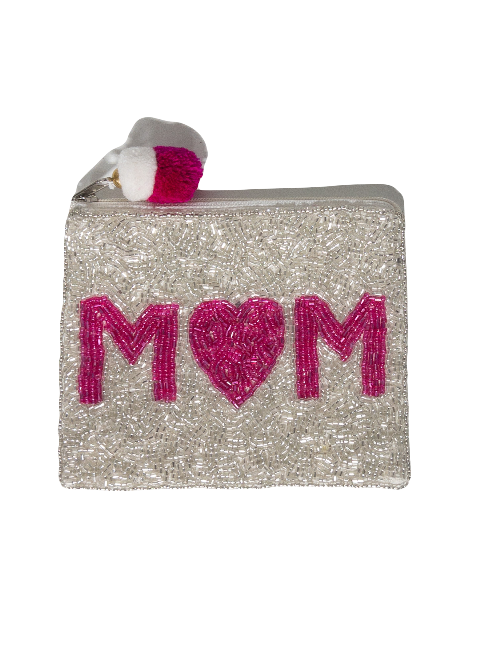 MOM HEART BEADED LA CHIC COIN BAG