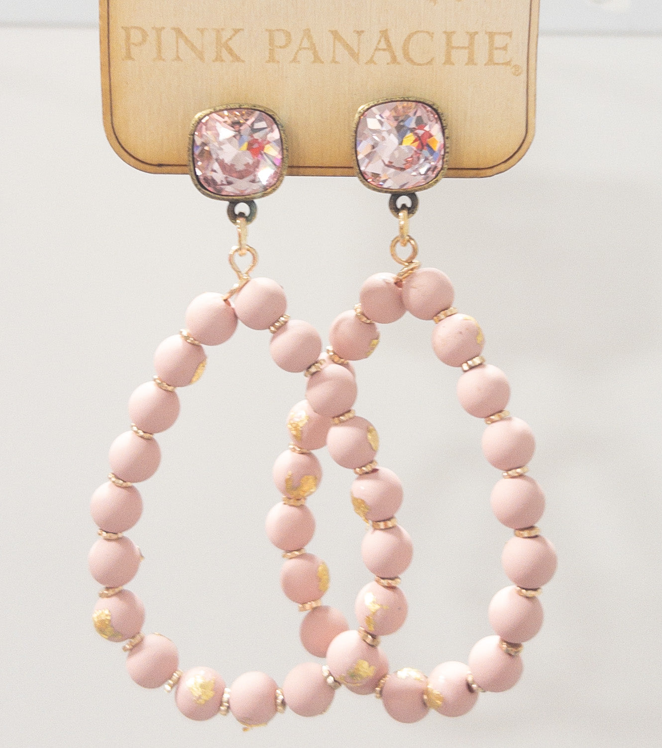 BLUSH PINK WITH GOLD FOIL PINK PANACHE DANGLES