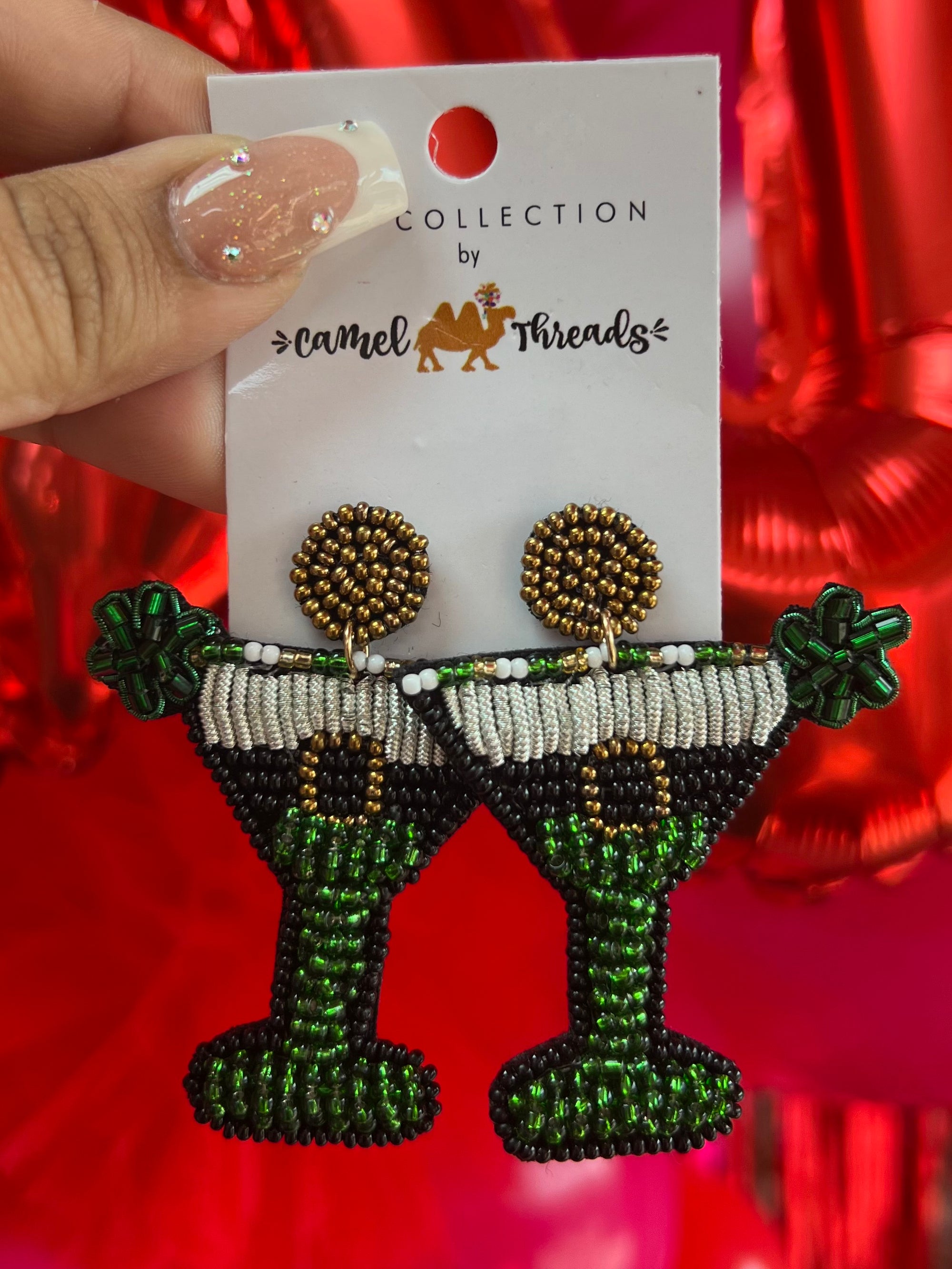 LUCKY MARTINI CAMEL THREADS EARRINGS