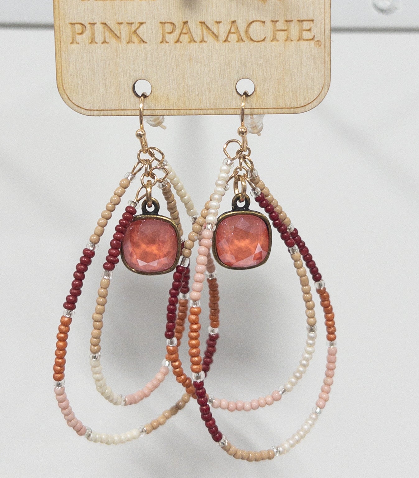 PINK PANACHE SALMON GEM DOUBLE TEARDROP