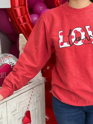 POLKA DOT LOVE RED COMFY LONG SLEEVE