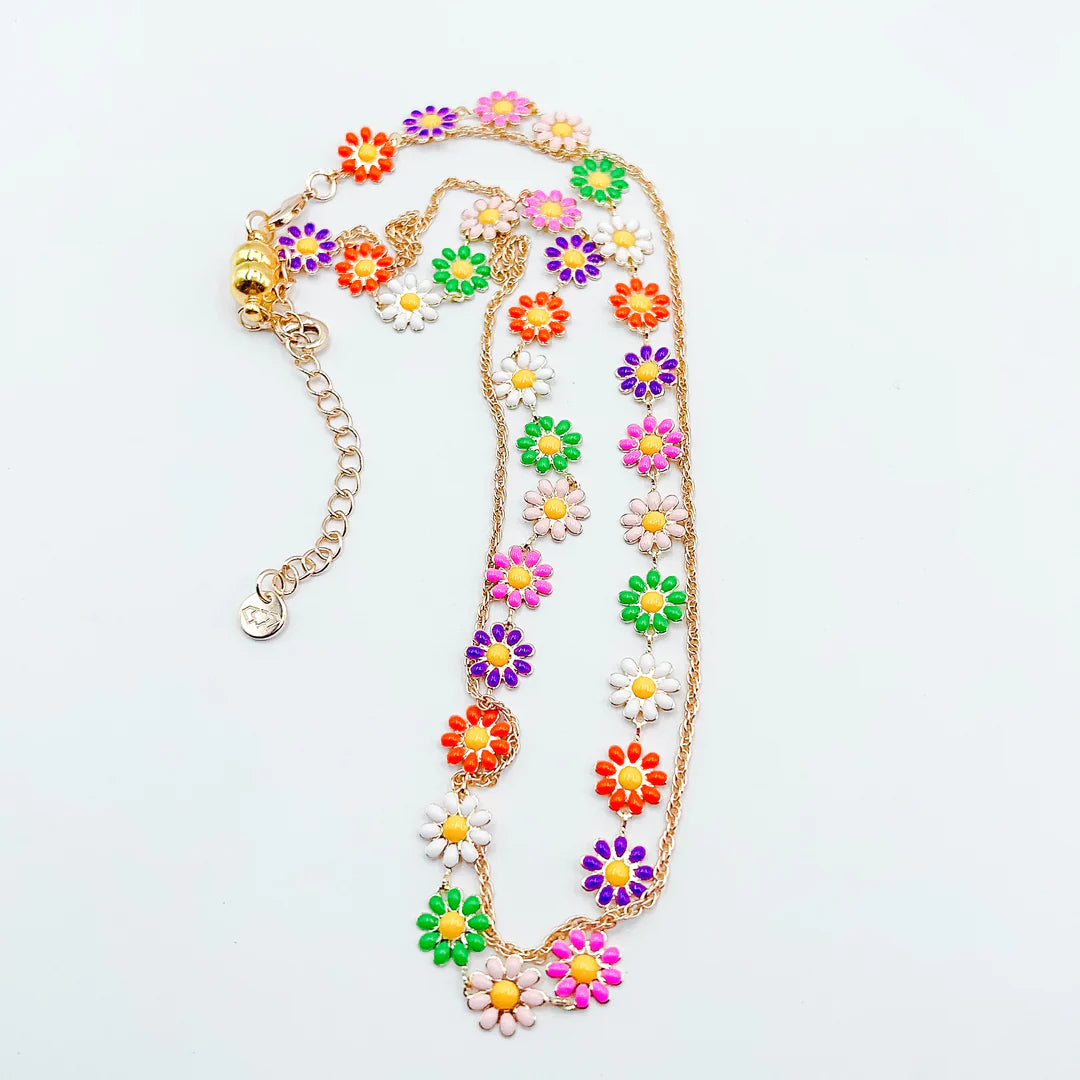 MULTI DAISY RAINBOW NECKLACE TREASURE JEWELS