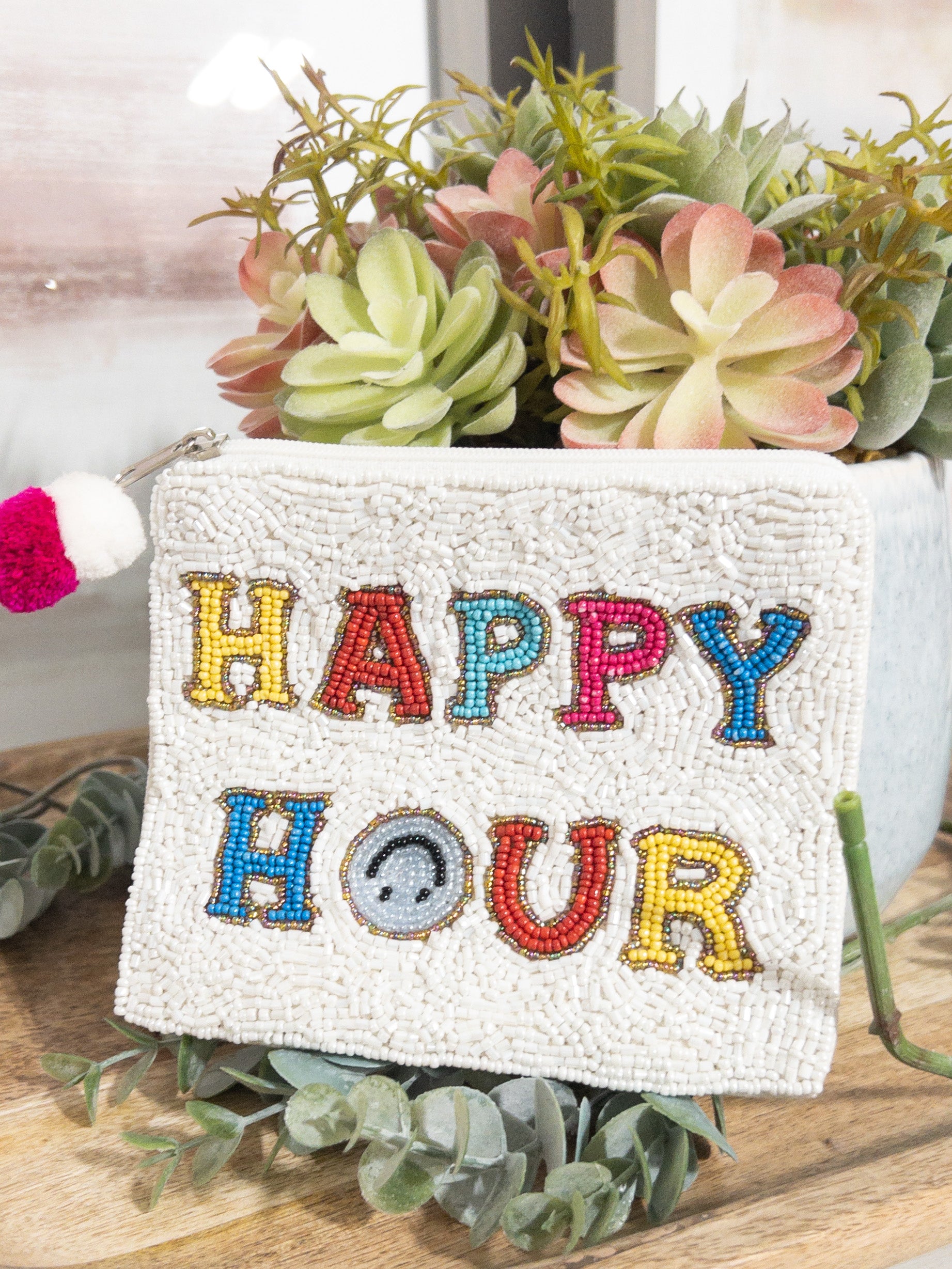 HAPPY HOUR BEADED LA CHIC COIN BAG