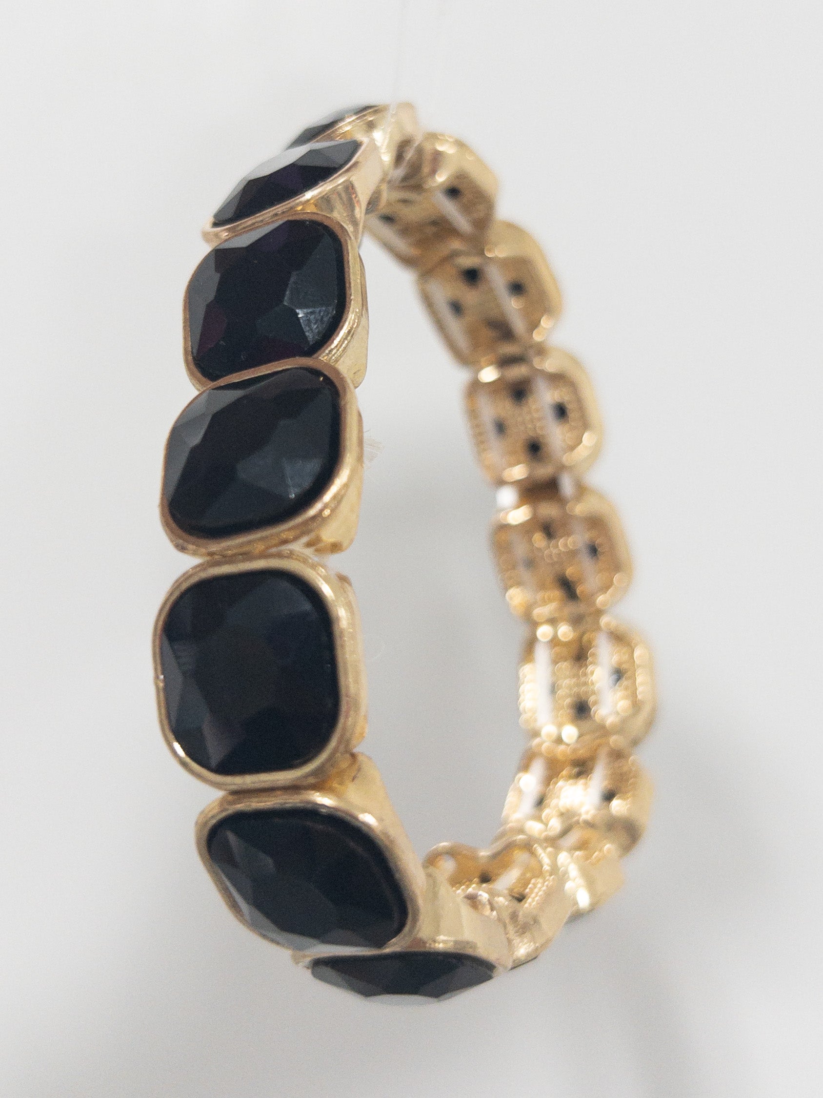 BLACK GOLD TRIM SWAROVSKI SINGLE BRACELET