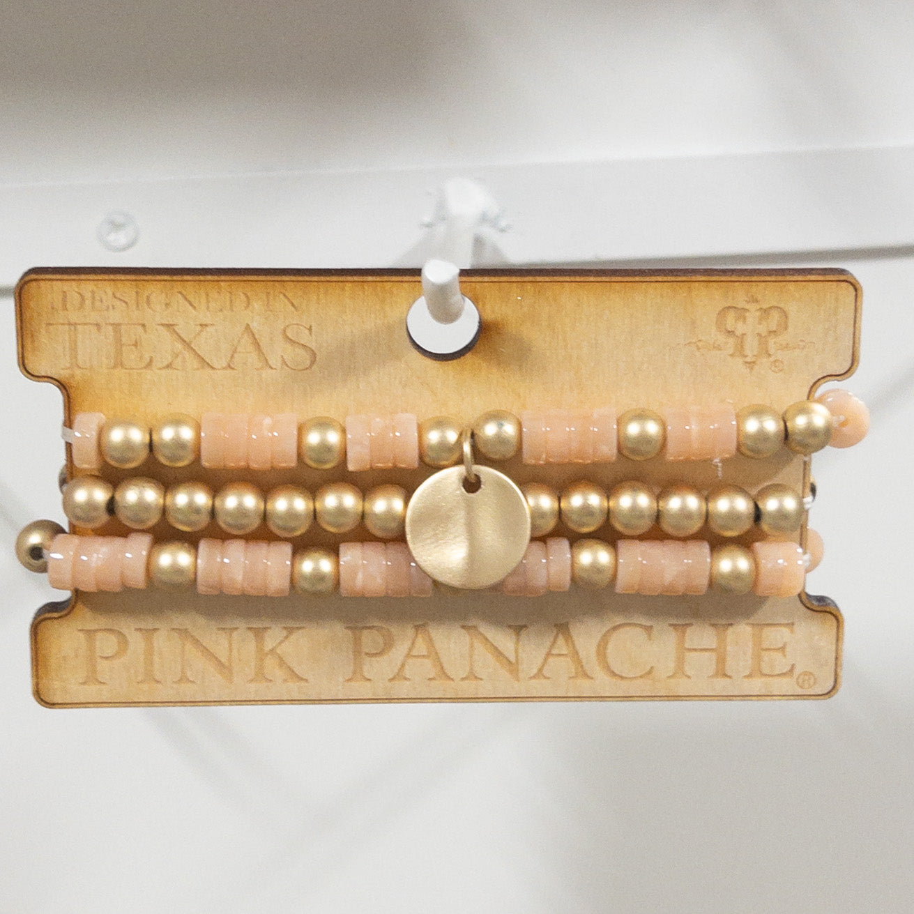 BLUSH GOLD CIRCLE CHARM PINK PANACHE BRACELET SET