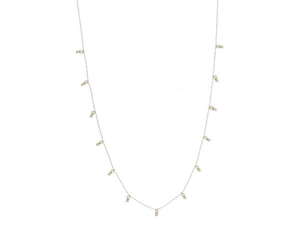 MULTI MINI PEARL DROPS XLONG NECKLACE