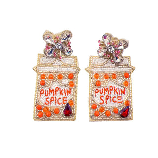 PUMPKIN SPICE BEADED TREASURE JEWELS DANGLES