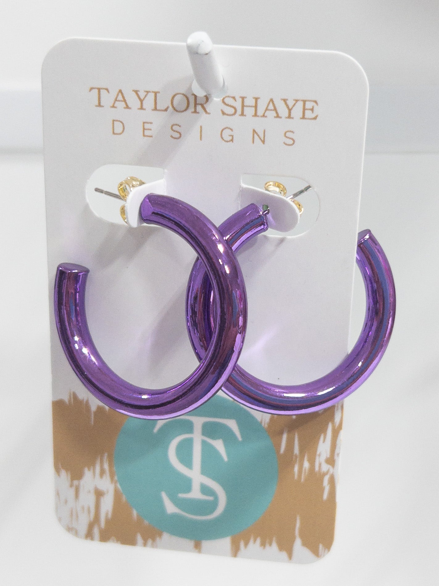 TAYLOR SHAYE METALLIC HOOPS PURPLE