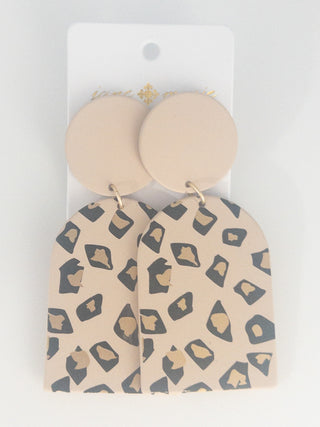POST LEOPARD TAN DANGLES JANE MARIE