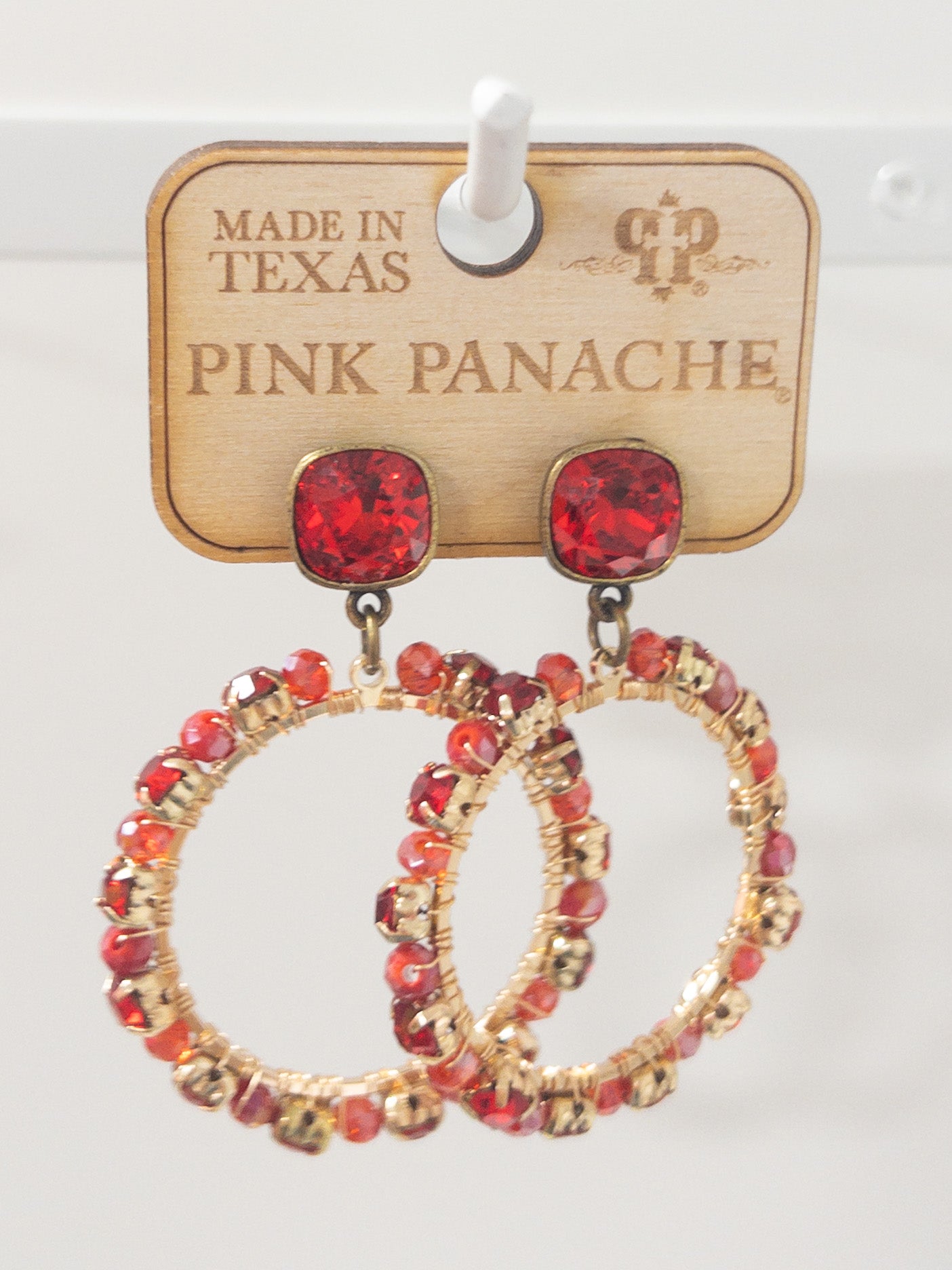 PINK PANACHE CIRCLE DROP RED GEM