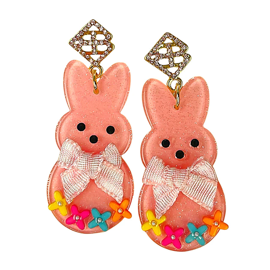 PINK PEEP WITH BOW BRIANNA CANNON DANGLES