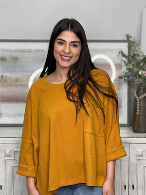 COZY MUSTARD TOP