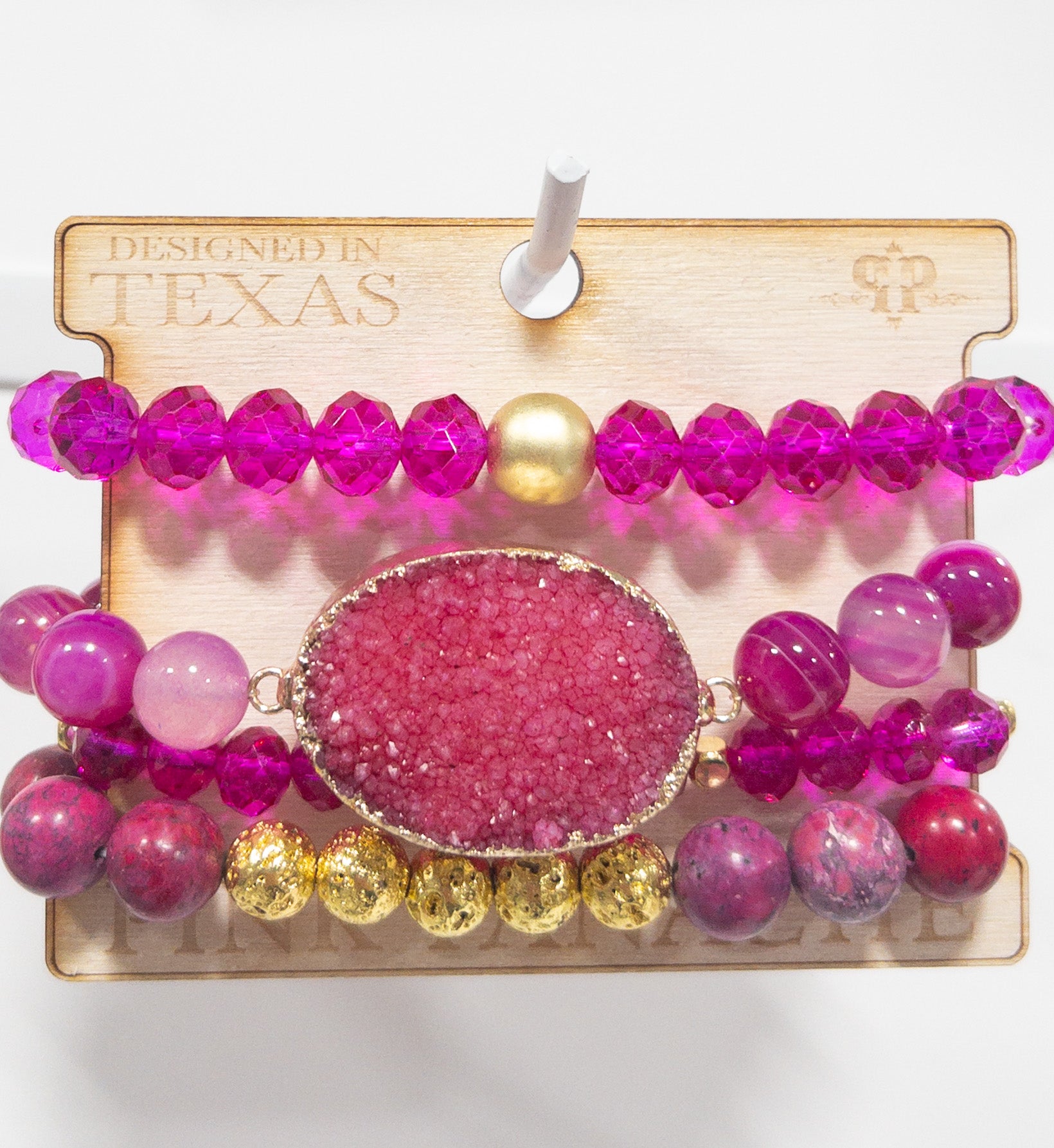 PINK PANACHE FUSCHIA PINK W CRYSTAL BRACELET SET