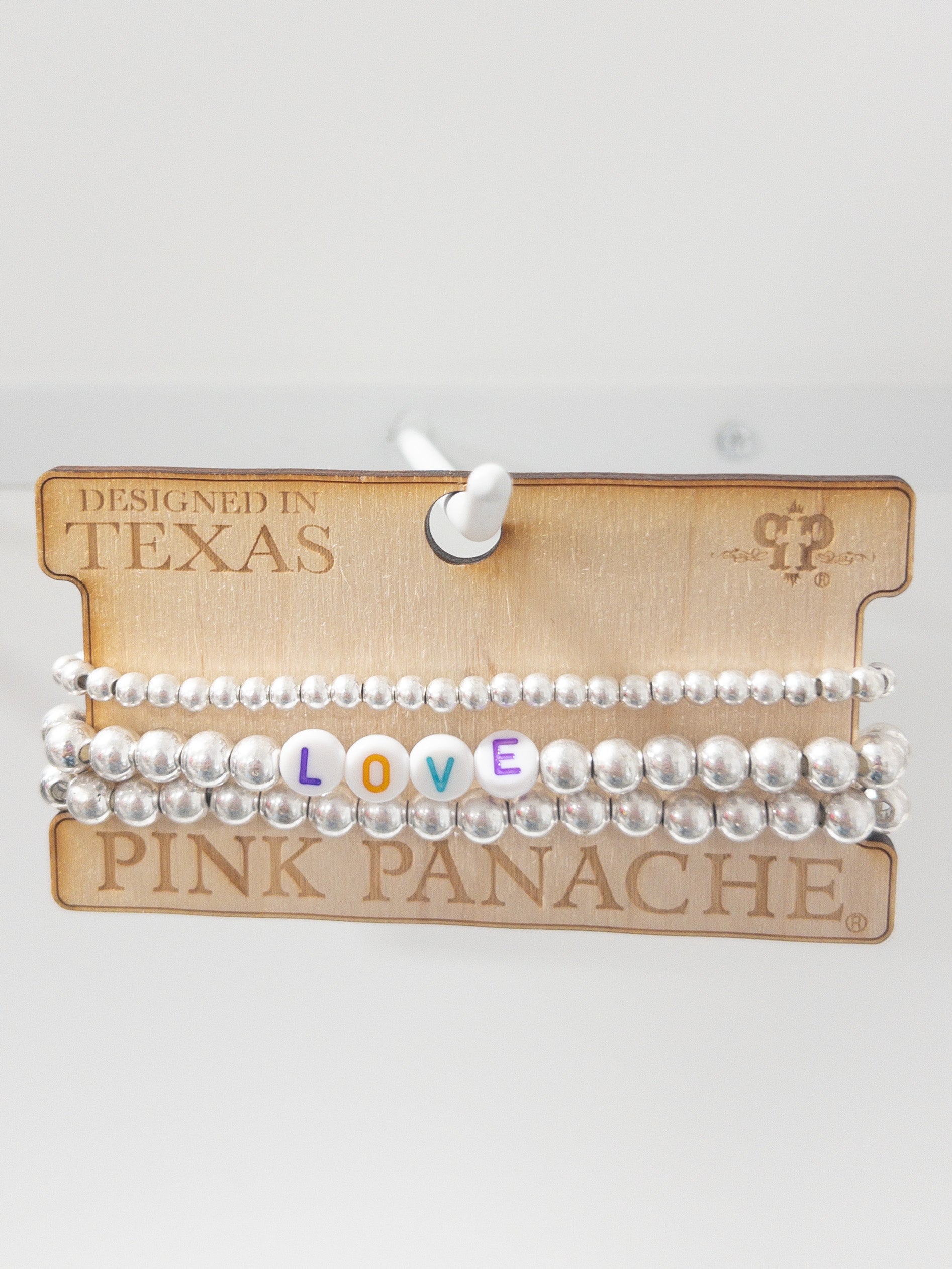 PINK PANACHE LOVE BRACELET SET SILVER