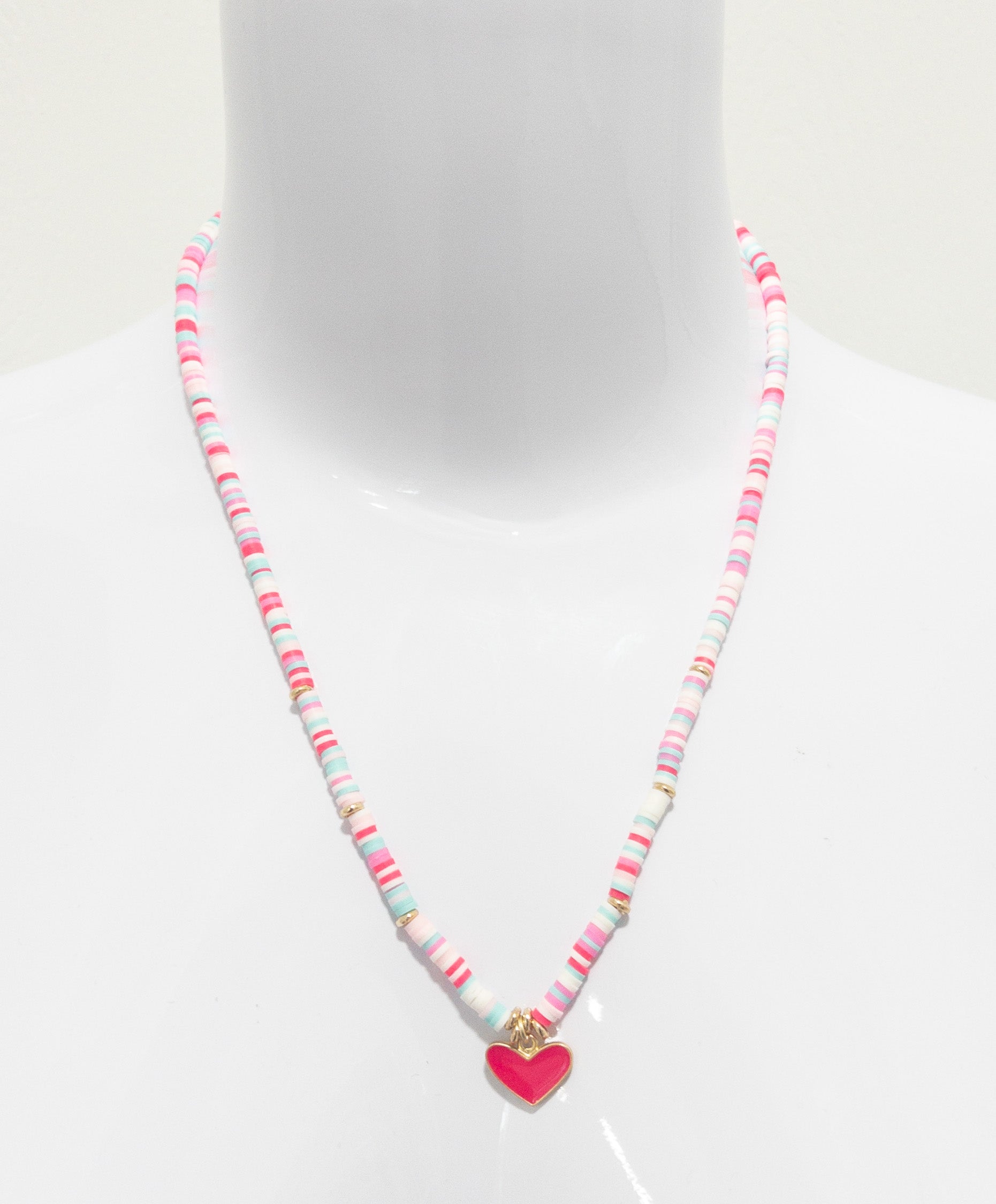 JANE MARIE MULTI RUBBER ENAMEL HEART NECKLACE