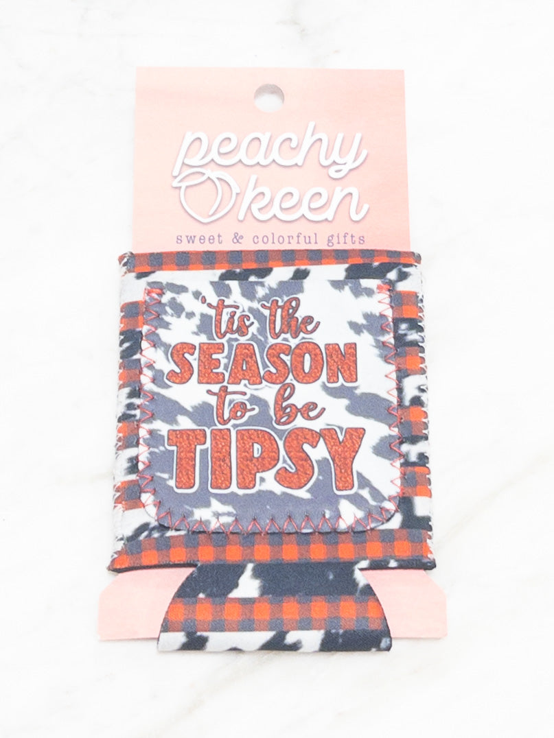 TIS THE SEASON TO BE TIPSY WIDE CAN KOOZIE