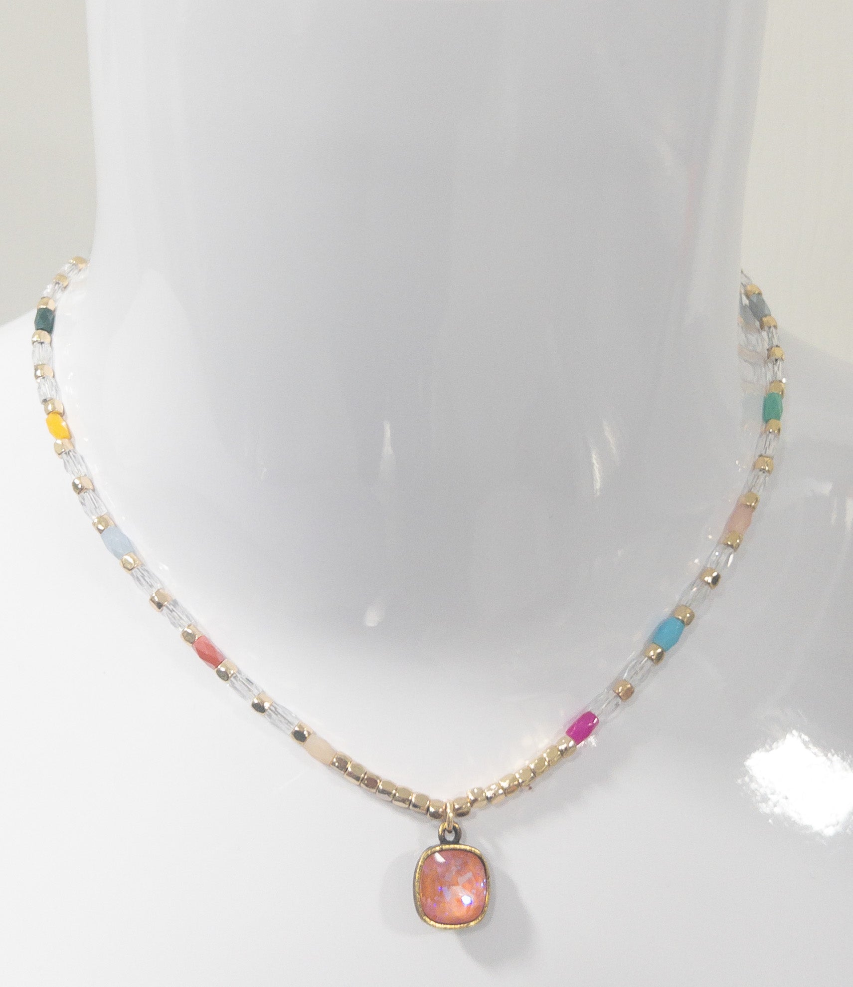 SALMON SUMMER GEM NECKLACE PP